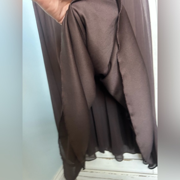 Y2K DIALOGUE Brown Knit Chiffon Midi Tank Dress Whimsigoth Fairy Indie Boho Sz M - Picture 10 of 11